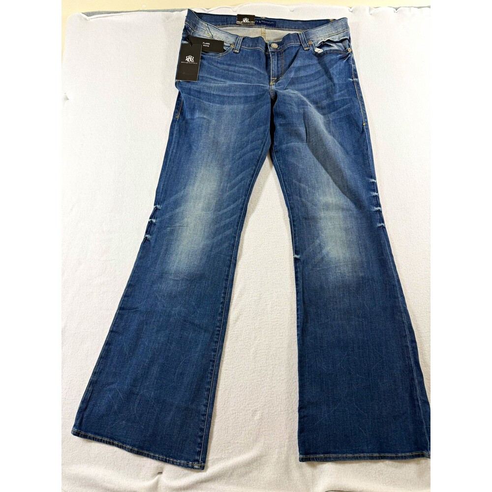 Rock & Republic Flare Roth Womens Blue Medium Wash Flared Jeans Size 16 739